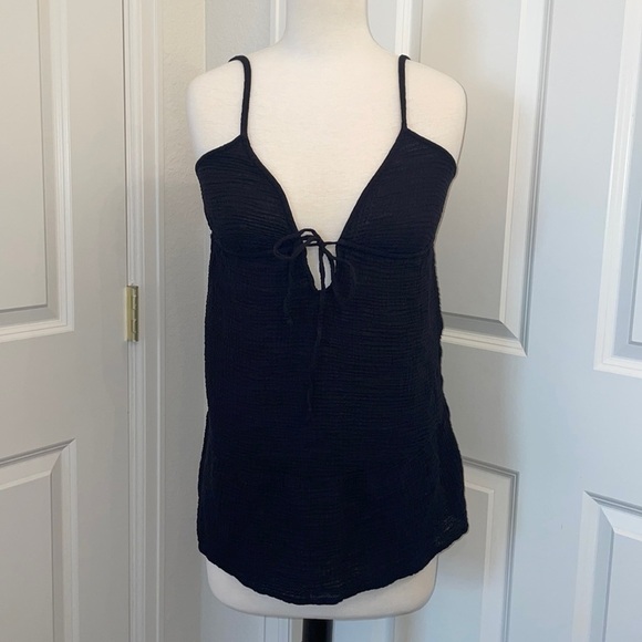 XHILARATION cotton black v-neck baby doll shirt in Women’s size medium - Picture 2 of 8